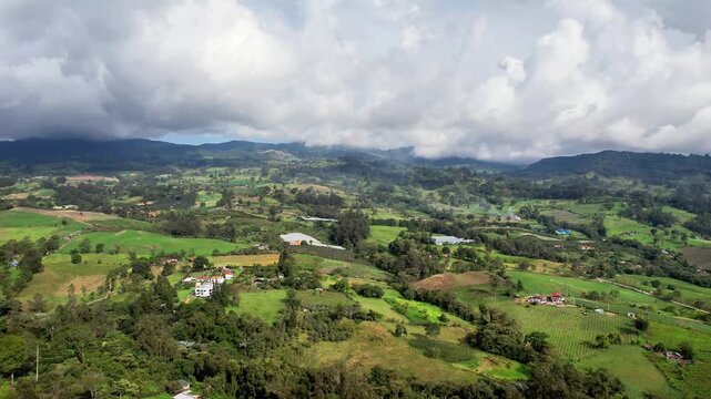 Aerial View of Fusagasuga Cityscape and Andean Mountains in Colombia