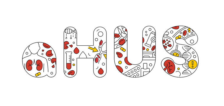 aHUS background. Medical education. Editable vector illustrations