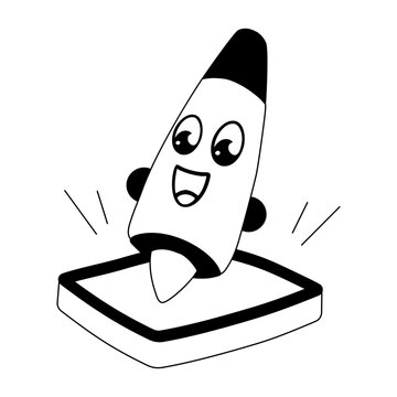 A glyph style illustration depicting laser pointer