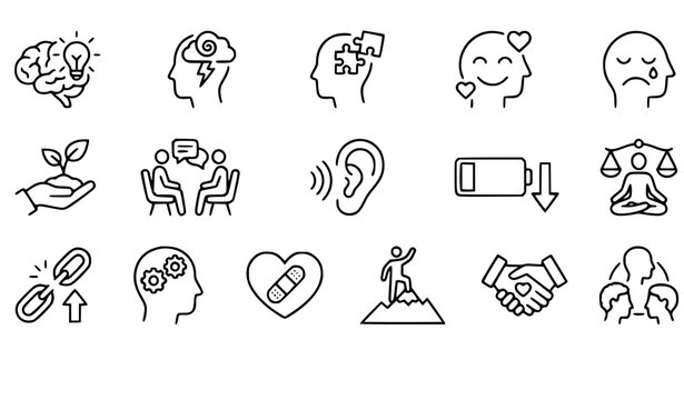 Awards, Business, and Education Icon Vector Set Including Trophy, Ribbon, Graph, Rocket, and Thumbs Up for Education, Corporate, and Stock Designs