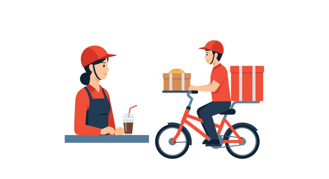 Delivery rider and food service worker.