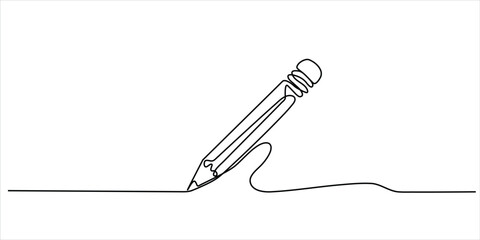 Pencil line art vector illustration minimalist continuous drawing creativity and design concept © Dosoroth Chandra