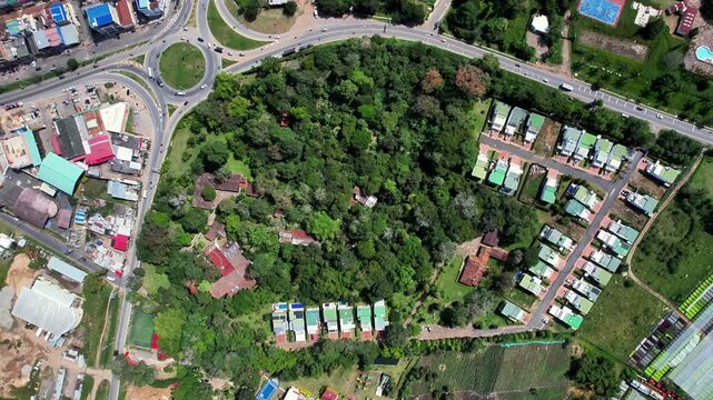 Aerial View of Fusagasuga Cityscape and Andean Mountains in Colombia