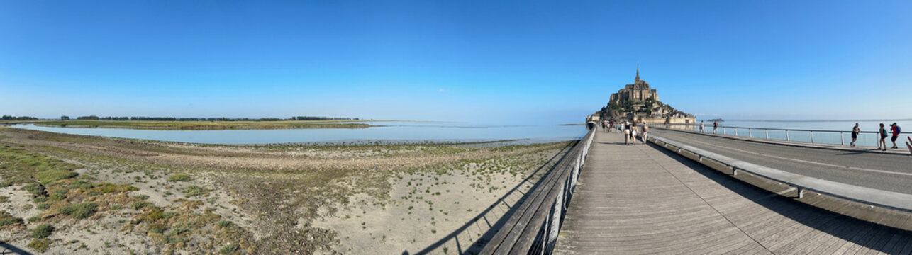 Northern France Seaside Panorama on the Celtic Sea with Mont-Saint-Michel