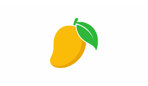 Minimal mango fruit icon in clean modern flat vector style