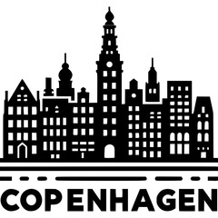 Obraz premium Copenhagen Skyline Icon Vector