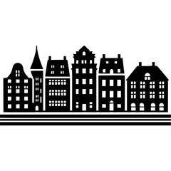Obraz premium Copenhagen Skyline Icon Vector