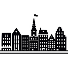 Obraz premium Copenhagen Skyline Icon Vector