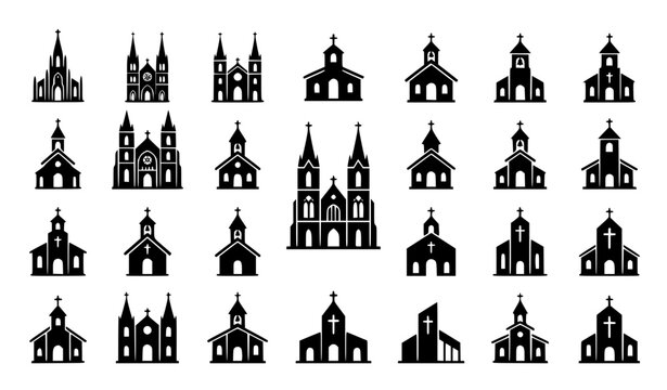 Church Building Icon Collection