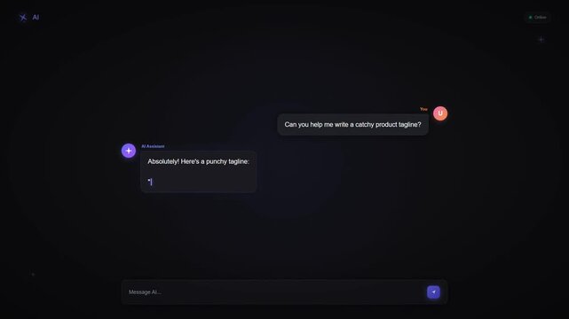 Dark mode artificial intelligence chatbot conversational interface