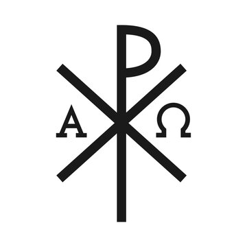 Chi Rho symbol. Jesus christ monogram. Christogram sign. Christianity icon. Vector illustration image.