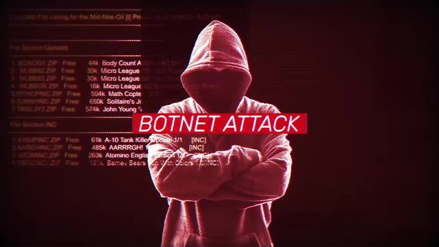 Botnet attack trendy and powerful words on digital screen message on computer screen