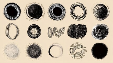 Naklejka premium set of hand drawn ink splashes