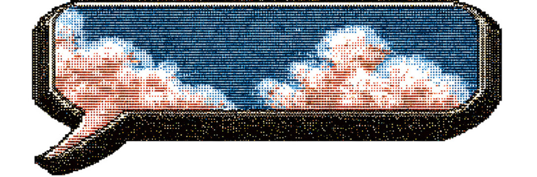 Isolated pixel art speech bubble and 8-bit retro video game dialogue box