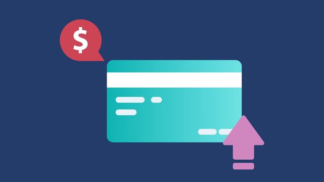 Credit Card Payment and Financial Transactions 2d Animation with Alpha Matte
