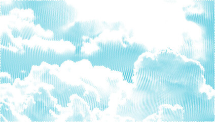 Cyan halftone cloud mesh pattern on transparent ground ©  MVectors