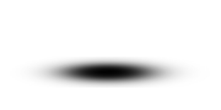 Soft black shadow isolated on transparent background