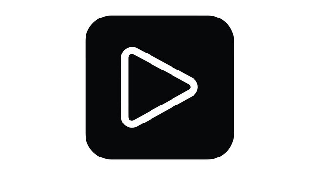 Play button icon on black square with rounded corners