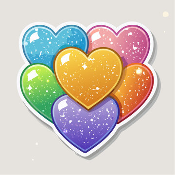 Sticker glitzernde Herzen