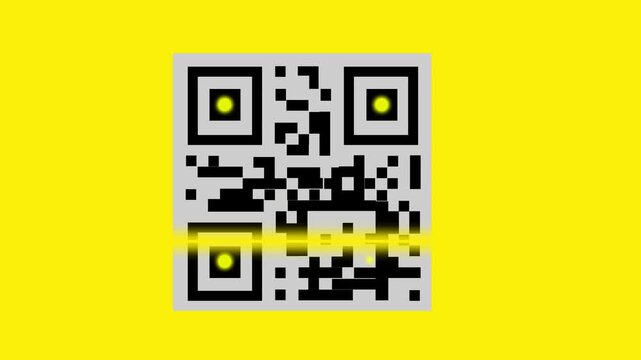 QR Code Scanner Animation for Consumer Product Marketing | Yellow Scan Line Motion Graphic 4K