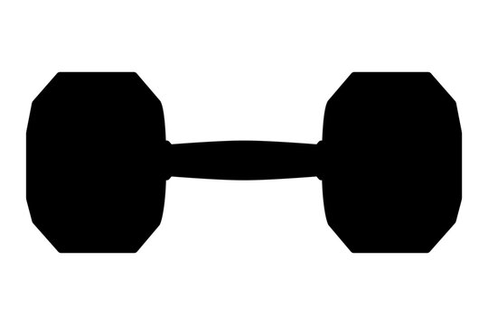 hex dumbbell silhouette icon