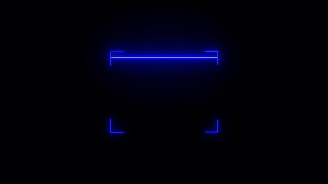Barcode scanner QR code Neon blue color shine Icon animation isolated on black background.