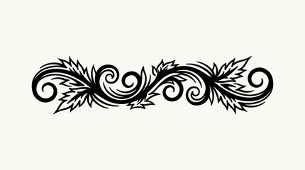 Fototapeta premium Black floral swirl design element.