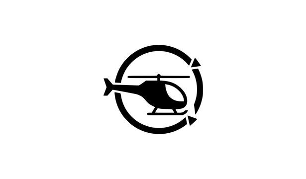 Abstract helicopter rotor motion logo vector icon minimal aviation branding symbol design