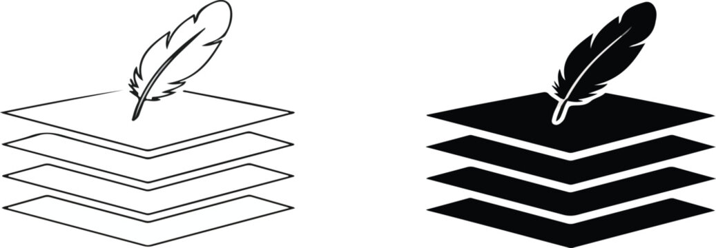 fabric with feather filler icon set, high comfort structure, less weight, vector illustration on white background.eps