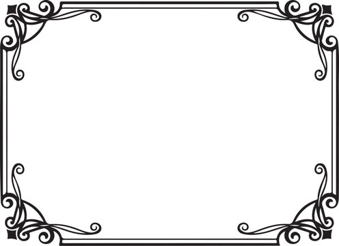 Elegant Vintage Ornate Rectangular Border Vector Frame