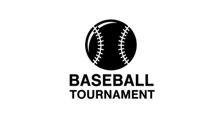 Fototapeta premium Baseball Tournament Logo Design: Black and White Sport Illustration And Emblem Representation