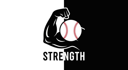Fototapeta premium Baseball Power Symbol Depicting Brazen Strength for Perseverance and Determination