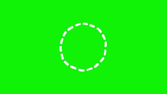 Animation of rotating circle with dotted, dashed lines. Motion graphic 2d video animation