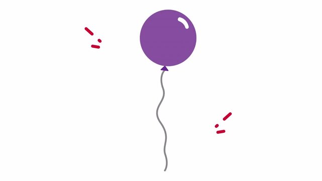 Single purple balloon illustration against a clean white background. Ideal for party invitations, birthday cards, event posters, and celebration themes.