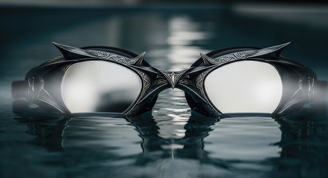Stylish Swimming Goggles in Water.