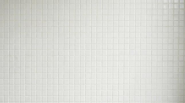 White mosaic tile wall texture background for modern bathroom or kitchen