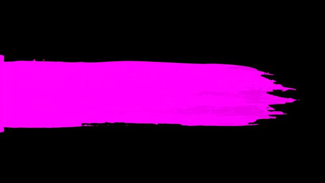 A bold magenta pink paint stroke wipes across a dark black background from left to right, creating a textured artistic effect. Perfect for dynamic lower thirds, logo reveals, and fashion or lifestyle 