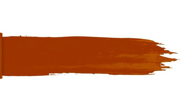 Brown paint brush stroke banner with acrylic or watercolor texture isolated against a white background. Great for natural, organic, or artistic video editing overlays, lower thirds, title graphics, pr