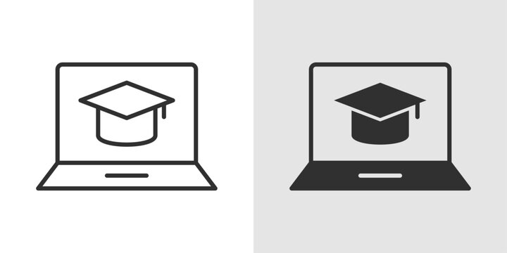 Online Degree Icon representing accredited digital education programs and remote university learning.