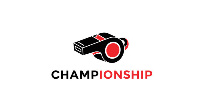 Championship Announcement with a Whistle, a Classic Icon for Sports and Tournaments