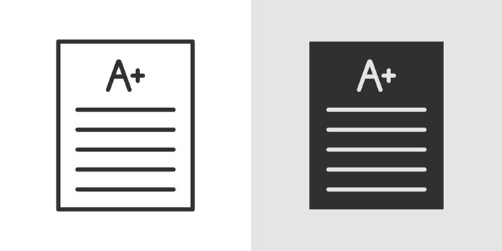 Report Card Icon representing academic evaluation, student performance, and grading systems.