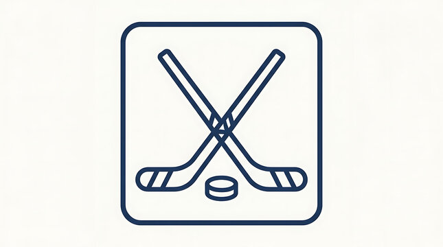 Hockey stick and puck icon