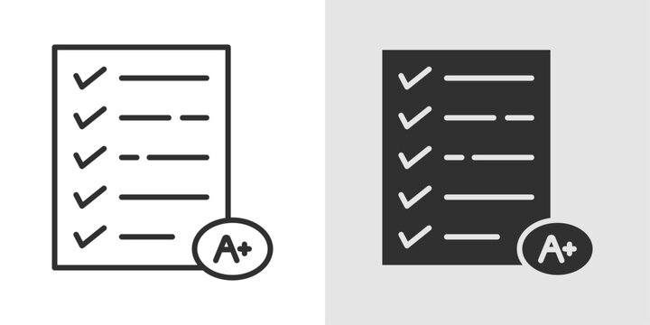 School Results Icon representing academic performance, exam scores, and educational achievement tracking.