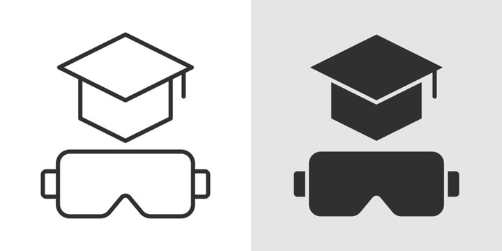 Virtual Reality Learning Icon representing immersive education, interactive simulations, and advanced digital learning experiences.