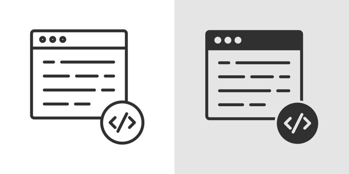 Web Development Course Icon representing coding education, website creation, and digital programming training.