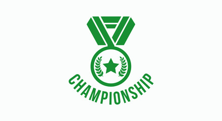 Obraz premium Championship Medal: Green Award Symbolizing Achievement, Victory, and Success in Sports