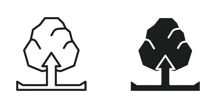 Recycling symbol with tree and ground illustration