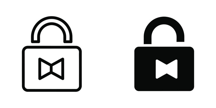 Secure locked padlock icons with open shackle