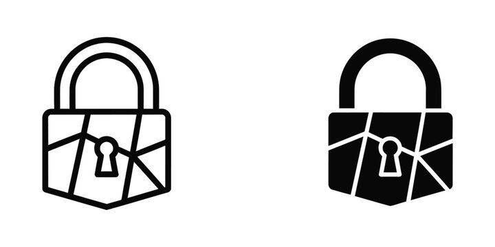 Open and closed padlock icons in contrasting styles