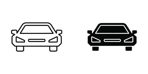 Minimalist car icons in contrasting line styles © yunisstock